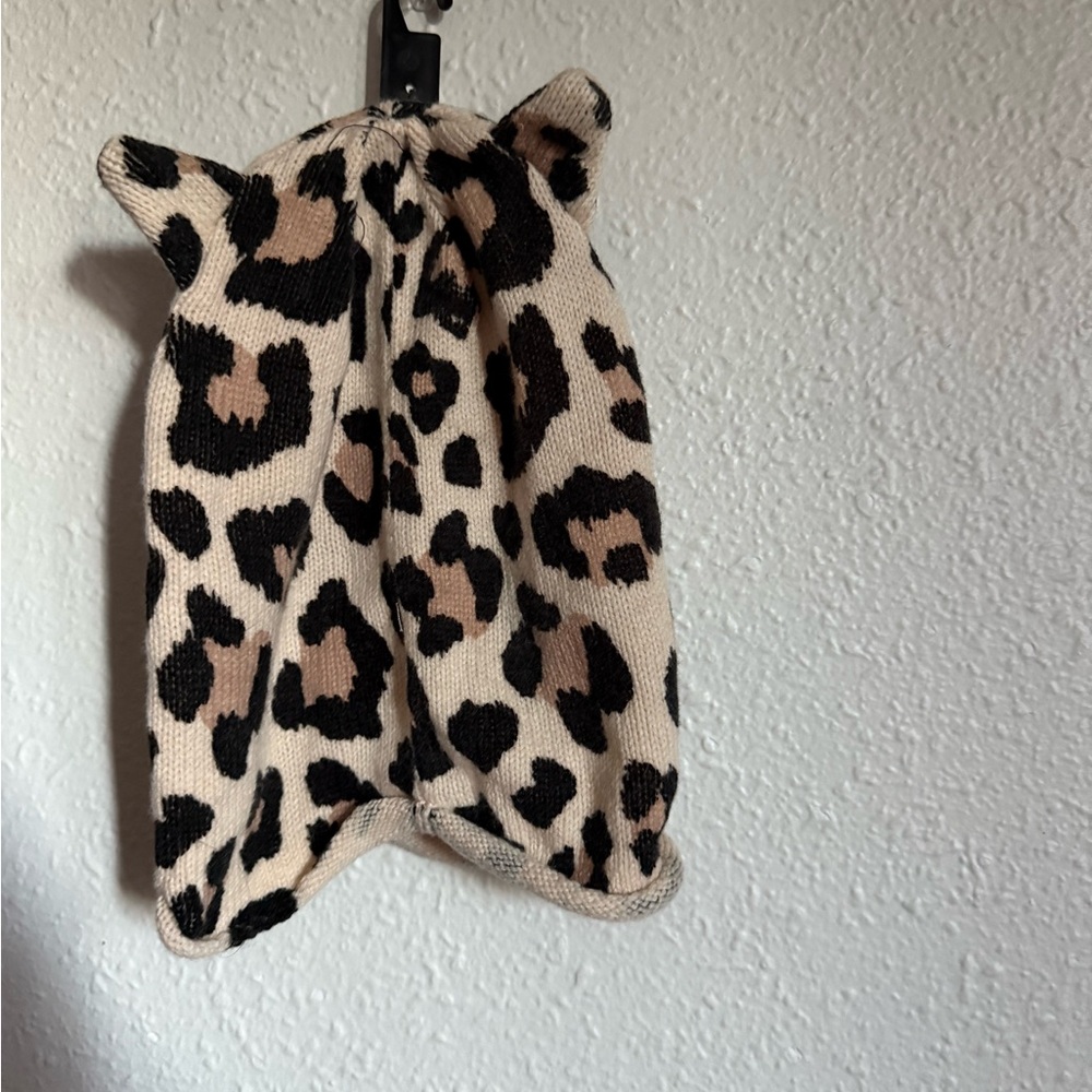 Leopard Print Knit Hat beanie H&M kitten ears